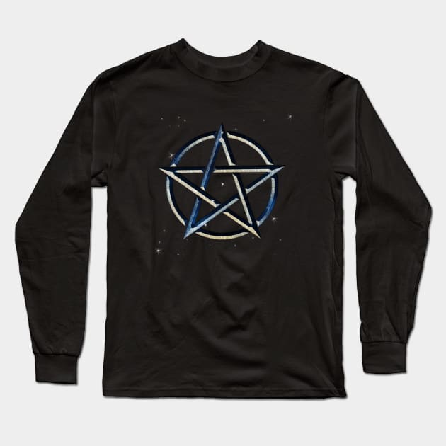 Blue Pentagram Long Sleeve T-Shirt by emma17